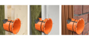 Bild 4: Die Geräte-Verbindungsdose eignet sich für Wandaufbauten aus Massiv- bzw. Brettsperrholz (links), aus Gipsfaserplatten (Mitte) oder aus Sichtmauerwerk (rechts)