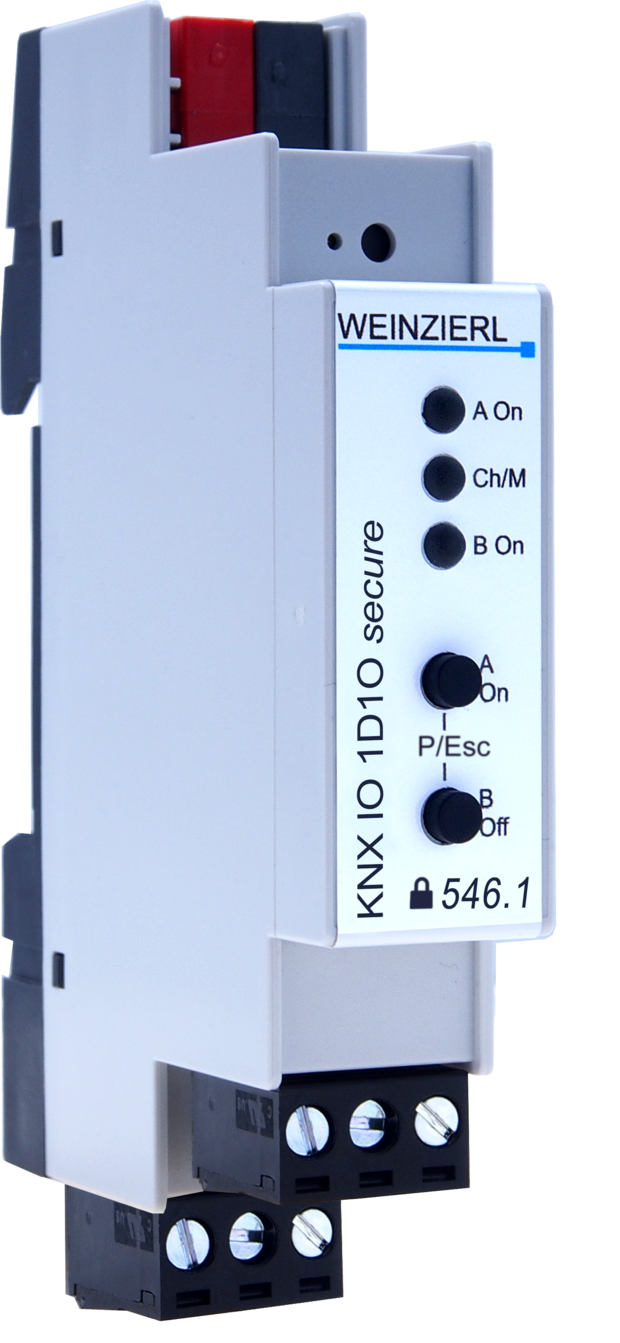 Mit dem »KNX IO 546.1 secure« zeigte Weinzierl einen kombinierten Dimm-/Schaltaktor mit einem Dimmer für den Anschluss von elektronischen Vorschaltgeräten (EVG) mit Schnittstelle 0/1…10V und einem bistabilem Relais-Ausgang