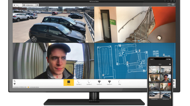 Die »Axis Camera Station« von Axis ermöglicht u.a. mit Live-Ansichten und Karten eine umfassende Verwaltung von Sicherheitssystemen