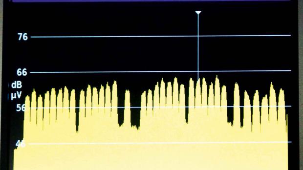 Bild 11: Darstellung eines Spektrums eines Sat-ZF-Signals, hier die Transponder