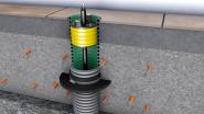 Bild 4: Für Hauseinführungen über Bodenplatten aus Beton kombiniert man das Kabelschutzrohr mit der Innendichtung und dem Mauerkragen-Set 